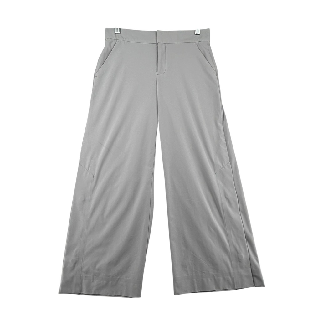 Athleta Tribeca Crop Wide Leg Snap Pant Stretch Tern Grey Lightweight Womens 2